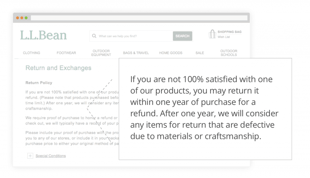 LL Bean return policy
