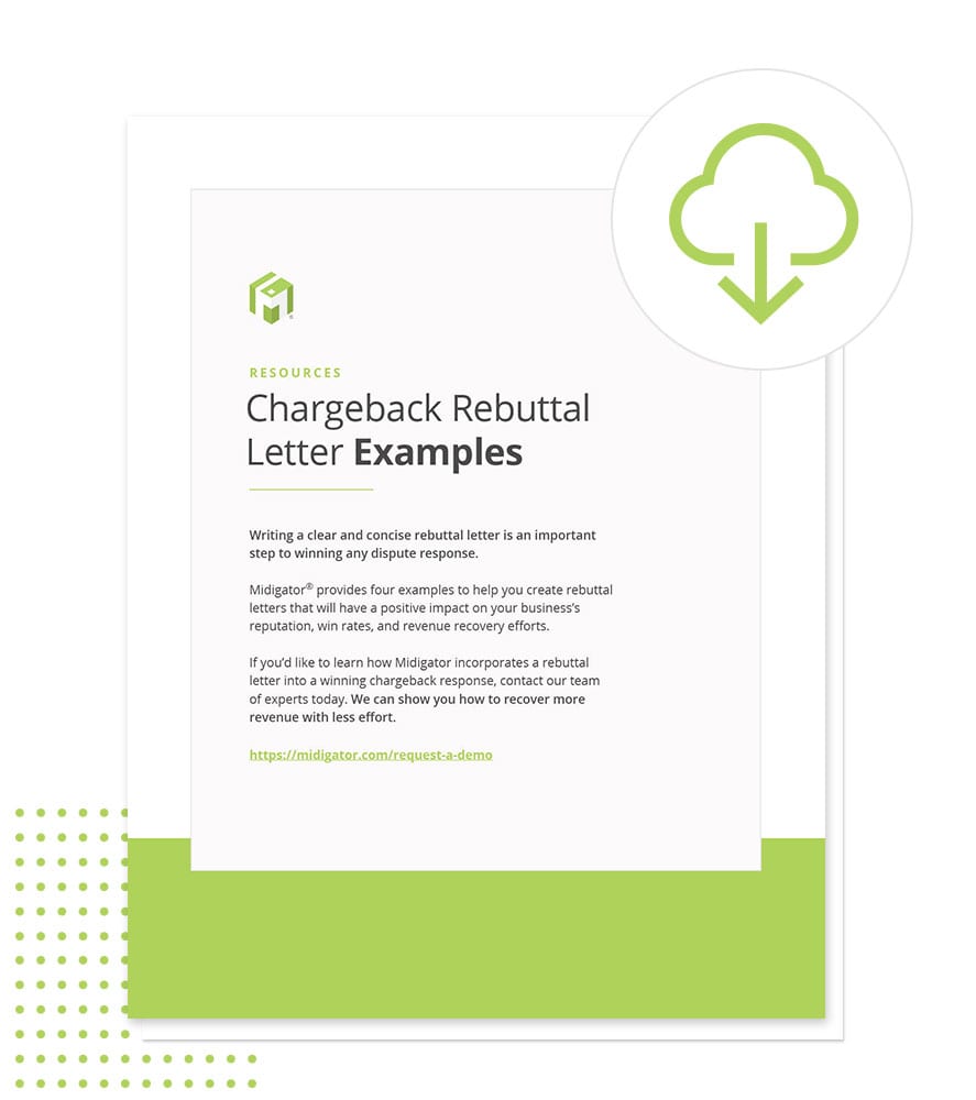 Chargeback Rebuttal Letters Sample Template Midigator